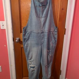 Denim Tomgirl Distressed Overalls